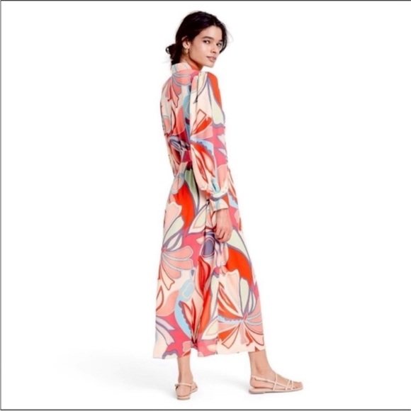Alexis for target Beautiful multi floral colorful print maxi button up dress - Picture 3 of 16